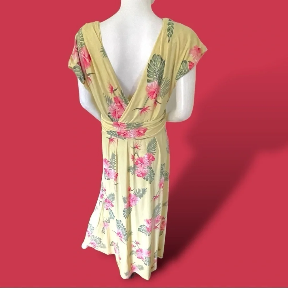IMAN Boho Chic Tropical Floral Maxi Dress Size Large